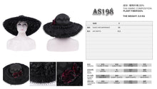 Load image into Gallery viewer, AS198 women gothic Feather rose wide brim big lace straw hat