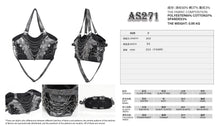 Load image into Gallery viewer, AS271 Punk-Style Woven Crossbody Bag featuring Gold-Stamped Twill and Faux Leather