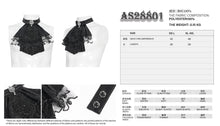 Load image into Gallery viewer, AS28801 Black Glossy irregular pleated woven Gothic shirt bow tie
