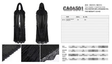 Load image into Gallery viewer, CA04501 Black Gothic Lace Hooded Cloak