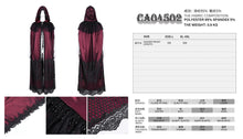 Load image into Gallery viewer, CA04502 Red Women Gothic Lace Hooded Cloak