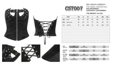 Load image into Gallery viewer, CST007 Patterned Leather lace-up Studded Punk Corset