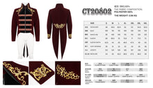 Load image into Gallery viewer, CT20802 wine Embroidered Stand Collar Tuxedo Men's Dress Jacket
