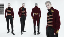 Load image into Gallery viewer, CT20802 wine Embroidered Stand Collar Tuxedo Men's Dress Jacket