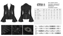 Load image into Gallery viewer, CT211 Patterned leather lace bell-sleeve jacket