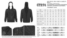 Load image into Gallery viewer, CT274 Punk ripped mist pattern hoodie