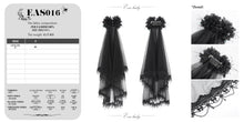 Load image into Gallery viewer, EAS016 Black beaded and diamond big flower veil