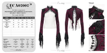 Load image into Gallery viewer, ECA02002 Gothic pattern women flared sleeves red velvet short lace shawl
