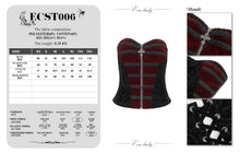 Load image into Gallery viewer, ECST006 Gothic color contrast lace up corset
