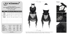 Load image into Gallery viewer, ECST00901 Black Heart Shaped Floral Gothic Corset