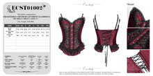 Load image into Gallery viewer, ECST01002 Red Gothic snake-print suede corset