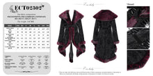 Load image into Gallery viewer, ECT02302 Black And Red Cashmere diamond check fleece collar Gothic jacket