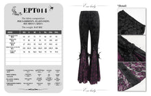 Load image into Gallery viewer, EPT01402 Black and purple Gothic velveteen embossed flared pants