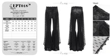 Load image into Gallery viewer, EPT018 Sexy women stage performance mesh Gothic mid-rise flared pants