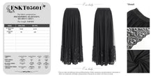 Load image into Gallery viewer, ESKT05601 black Gothic floral embroidered skirt
