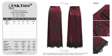 Load image into Gallery viewer, ESKT069 Burgundy Gothic Cross Embroidered Horse Face Skirt