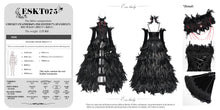 Load image into Gallery viewer, ESKT075 Gothic party Custom-made black feather big dress