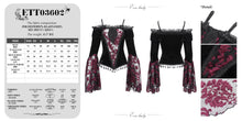Load image into Gallery viewer, ETT03602 off-shoulder one-piece long-sleeved  gothic women's T-shirt