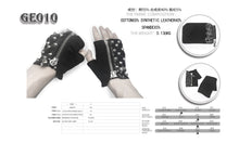 Load image into Gallery viewer, GE010 spiked men punk rock zipper up half-finger leather gloves