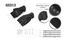 Load image into Gallery viewer, GE013 Punk metallic fitted short mesh half-finger gloves for women