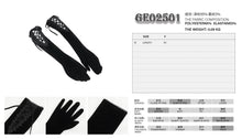 Load image into Gallery viewer, GE02501 Black velvet strap gloves