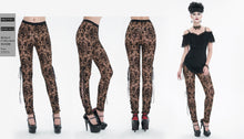 Load image into Gallery viewer, PT10702 Gothic brown queen patterned printed sexy ladies see through leggings