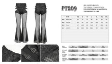 Load image into Gallery viewer, PT209 Faux leather and mesh spliced side bandage flared pants