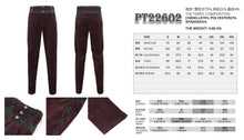 Load image into Gallery viewer, PT22602 Wine Gothic high waist chenille men's trousers