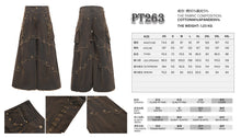 Load image into Gallery viewer, PT263 Punk coffee-colored woven wide-leg pants