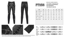 Load image into Gallery viewer, PT286 Twill and faux leather multi-strap punk trousers