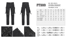 Load image into Gallery viewer, PT300 Punk-Style Straight-Leg Trousers with Acid-Wash Effect (Convertible into Shorts)