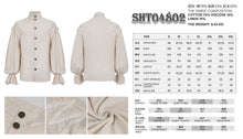 Load image into Gallery viewer, SHT04802 steampunk puff sleeve high collar cotton and linen men white shirts