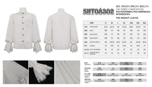 Load image into Gallery viewer, SHT08302 white daily Gothic Lantern Sleeve Shirts