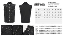Load image into Gallery viewer, SHT102 leather matching webbing twill Sleeveless men's shirt