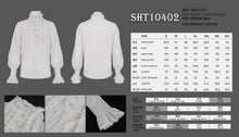 Load image into Gallery viewer, SHT10402 White Chiffon pleated Lace Stand Collar Men's Shirt