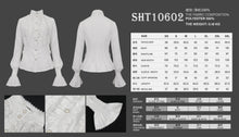 Load image into Gallery viewer, SHT10602 White chiffon smocked lace stand collar women's shirt