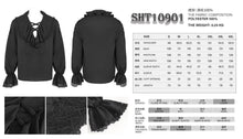 Load image into Gallery viewer, SHT10901 Black Gothic V-neck chiffon shirt for men