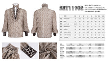 Load image into Gallery viewer, SHT11702 brown Punk high collar long sleeve men shirt