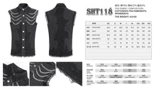 Load image into Gallery viewer, SHT118 Twill broken holes mesh distressed sleeveless shirt