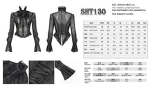 Load image into Gallery viewer, SHT130 Shiny non-stretchy patterned organza chiffon blouse