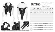 Load image into Gallery viewer, SHT150 Serpentine-Print Woven Halter-Neck Off-Shoulder Punk Shirt