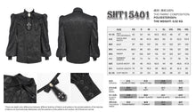 Load image into Gallery viewer, SHT15401 Gothic Long-Sleeve Pleated Shirt with Bat-Wing Shoulder Flaps