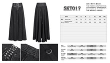 Load image into Gallery viewer, SKT017 torn multiple wearing leather waistband women punk rock black flowing long half skirt
