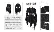 Load image into Gallery viewer, SKT106 Darkness Japanese style punk asymmetric mesh unedged women kimonos with belt