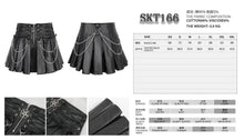 Load image into Gallery viewer, SKT166 Faux leather tied with rope pleated skirt with chain