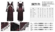 Load image into Gallery viewer, SKT171 Gothic wine red lace dropped waist dress