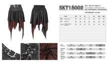 Load image into Gallery viewer, SKT18002 black and red a line Small skirt with irregular hem