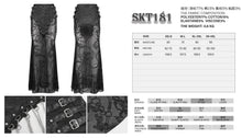 Load image into Gallery viewer, SKT181 Real two piece crackle leather flocked mesh fishtail skirt with chain