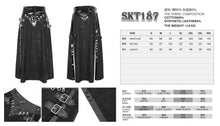 Load image into Gallery viewer, SKT187 glued cross pattern stitching leather men's kilt