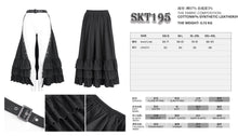 Load image into Gallery viewer, SKT195 Black gauze twill material with ruffles skirt